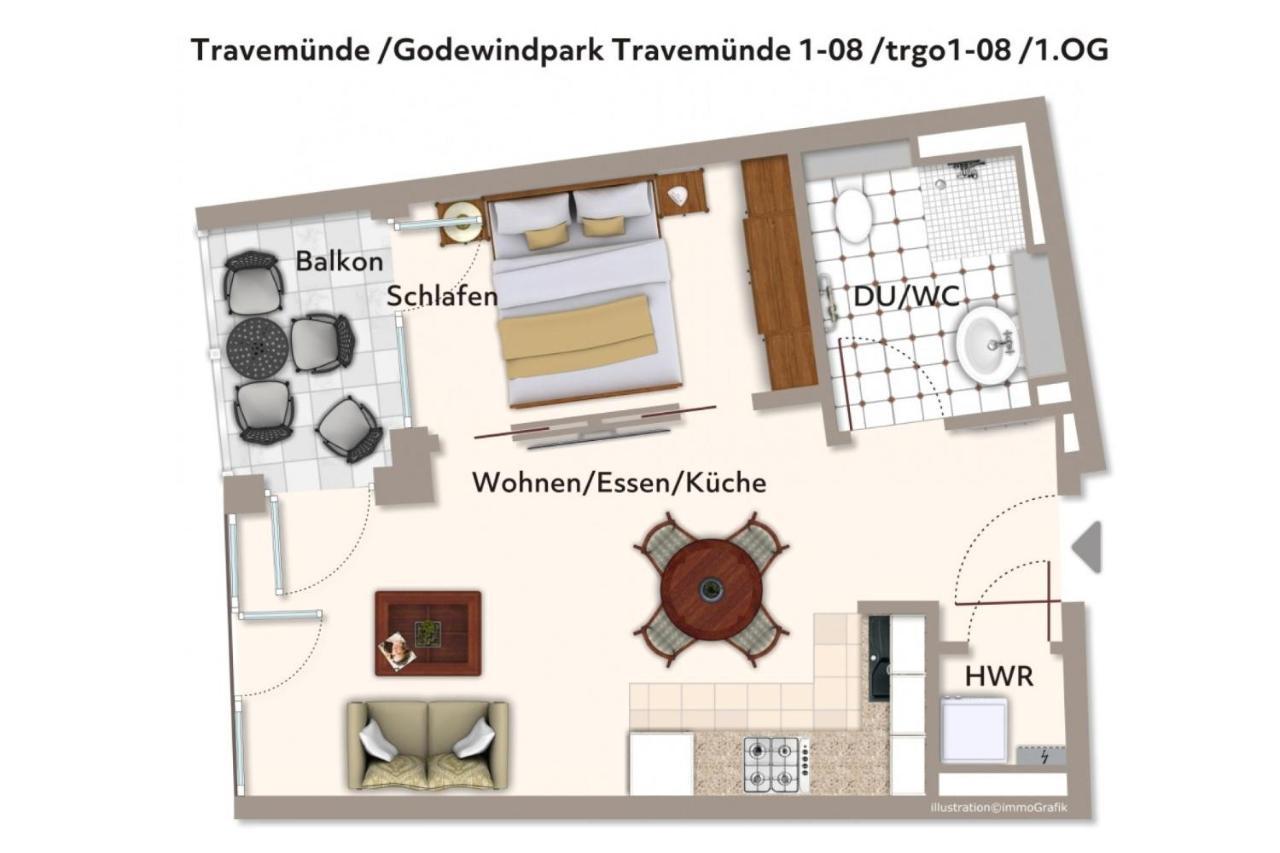Ferienwohnung Godewindpark Travemünde Godewindpark Travemünde 1-08 Lübeck Exterior foto